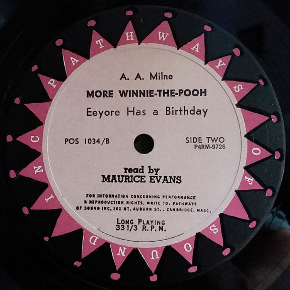 Maurice Evans (2) Reads A. A. Milne : More Winnie-The-Pooh (LP, Album)