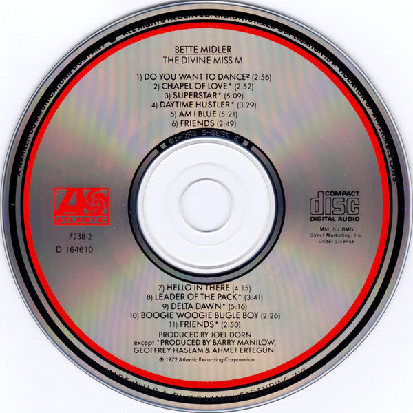Bette Midler : The Divine Miss M (CD, Album, Club, RE)