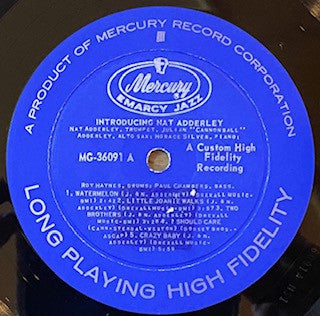Nat Adderley : Introducing  (LP, Mono, RE, Styrene)