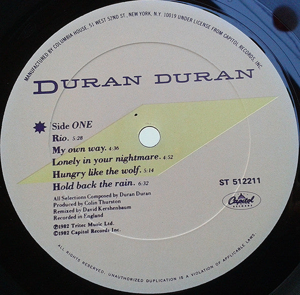 Duran Duran : Rio (LP, Album, Club, Pit)