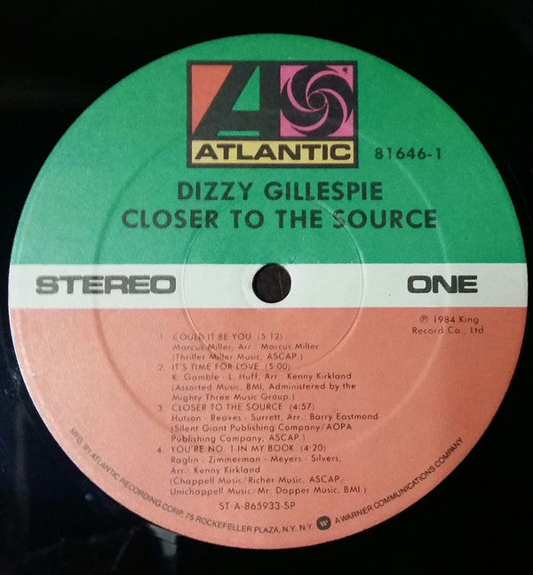 Dizzy Gillespie : Closer To The Source (LP, Spe)
