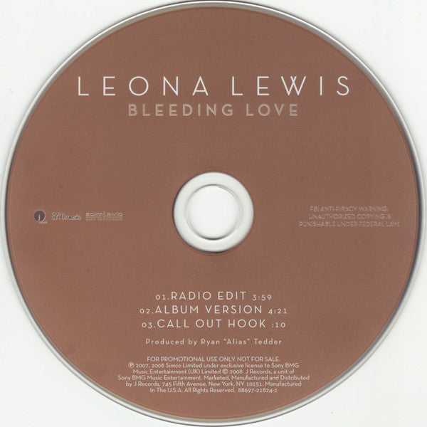 Leona Lewis : Bleeding Love (CD, Single, Promo)
