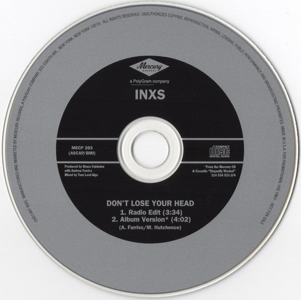 INXS : Don't Lose Your Head (CD, Single, Promo)