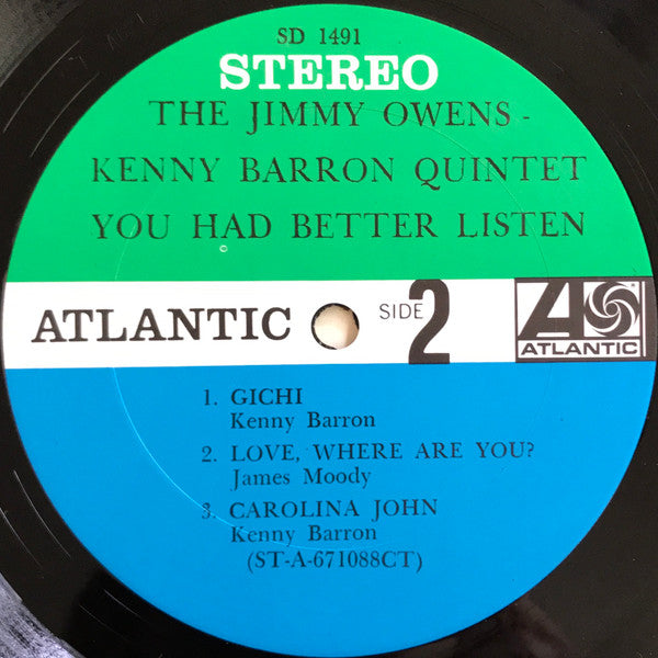 The Jimmy Owens - Kenny Barron Quintet : You Had Better Listen (LP, Album, Ter)