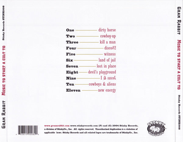 Gram Rabbit : Music To Start A Cult To (CD, Album)