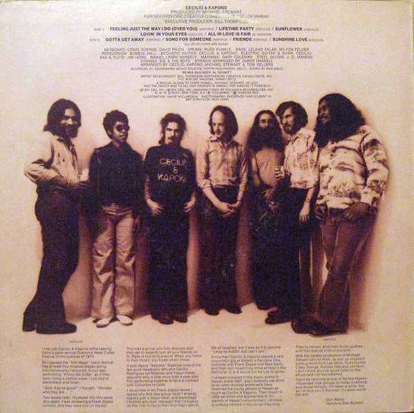 Cecilio & Kapono : Cecilio & Kapono (LP, Album, Ter)
