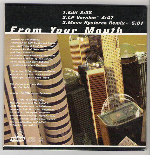 God Lives Underwater : From Your Mouth (CD, Single, Promo)