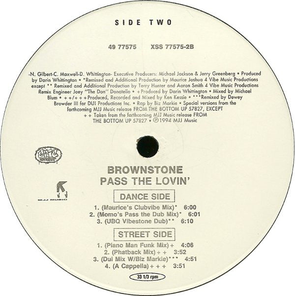 Brownstone : Pass The Lovin' (12", Single)