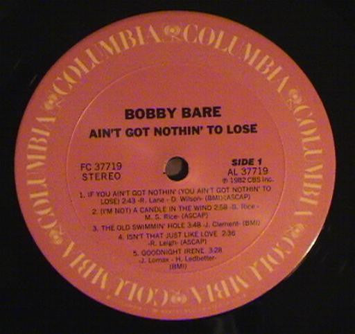 Bobby Bare : Ain't Got Nothin' To Lose (LP, Album)