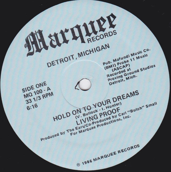 Living Proof (3) : Hold On To Your Dreams (12")