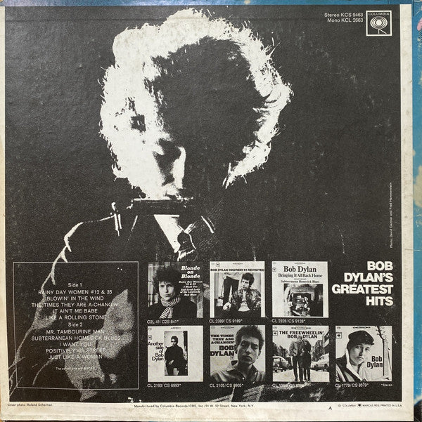 Bob Dylan : Bob Dylan's Greatest Hits (LP, Comp, RE, RP, Ter)