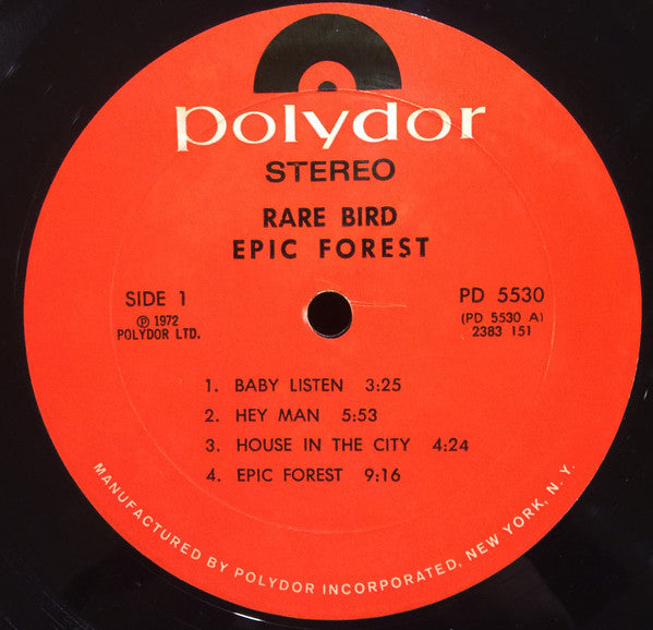 Rare Bird : Epic Forest (LP, Album, Mon)