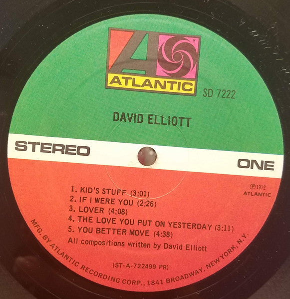 David Elliott (6) : David Elliott (LP, Album, Pre)