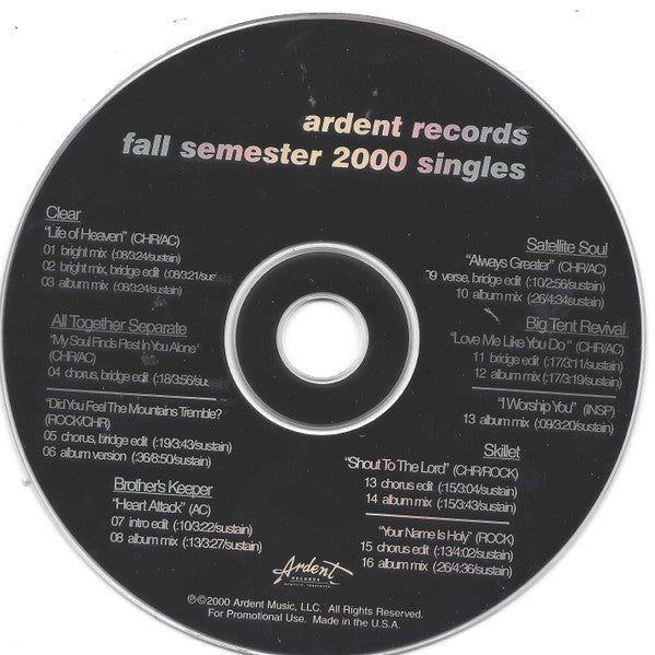 Various : Ardent Records 101 Fall Semester Singles (CD, Maxi, Comp, Promo)