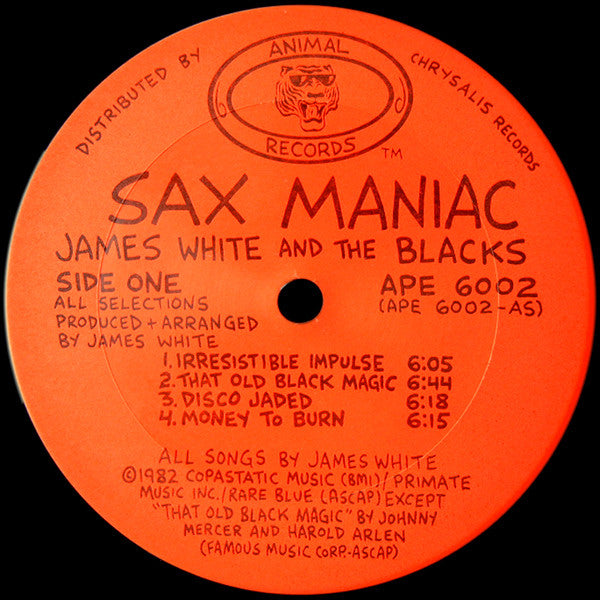 James White And The Blacks* : Sax Maniac (LP, Album, Ter)