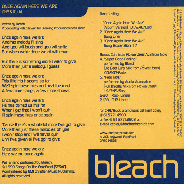 Bleach (2) : Once Again Here We Are (CD, Maxi, Promo)