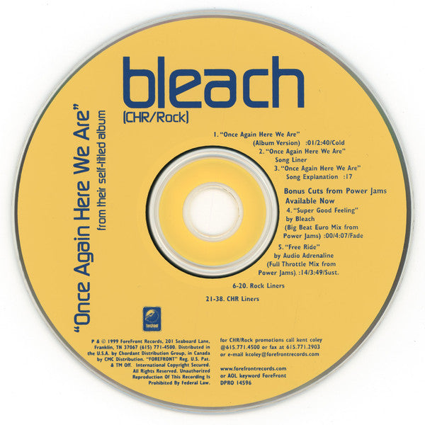 Bleach (2) : Once Again Here We Are (CD, Maxi, Promo)