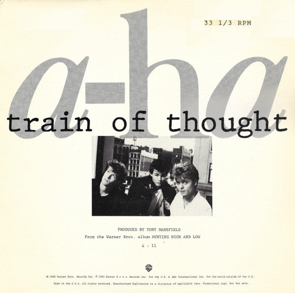 a-ha : Train Of Thought (12", Promo)