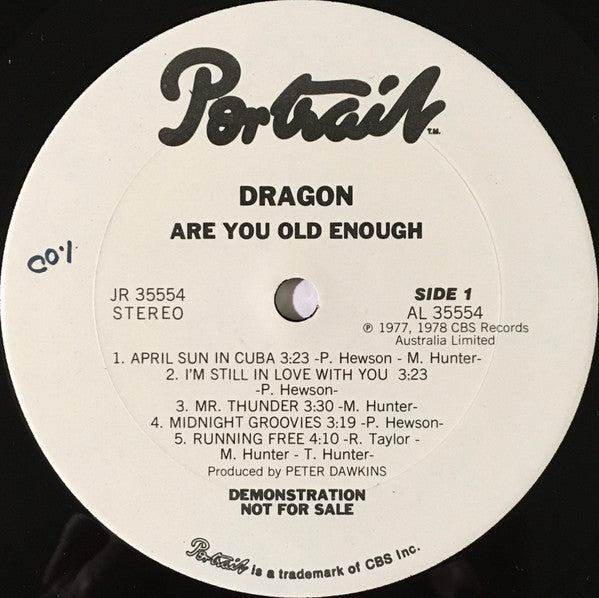 Dragon (5) : Are You Old Enough (LP, Album, Promo, Ter)
