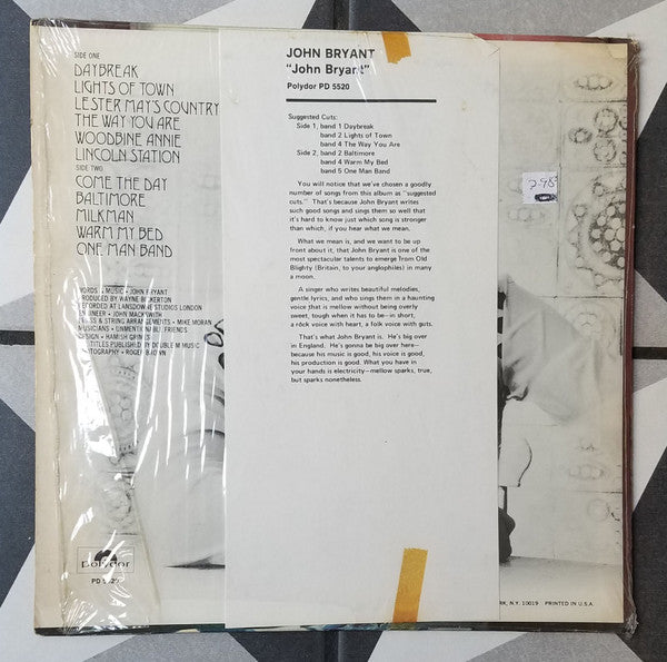 John Bryant (7) : John Bryant (LP, Album, Promo)