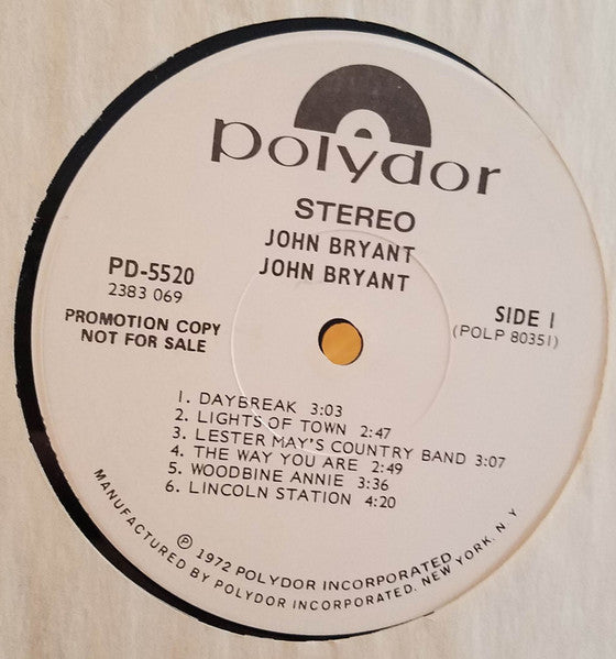 John Bryant (7) : John Bryant (LP, Album, Promo)
