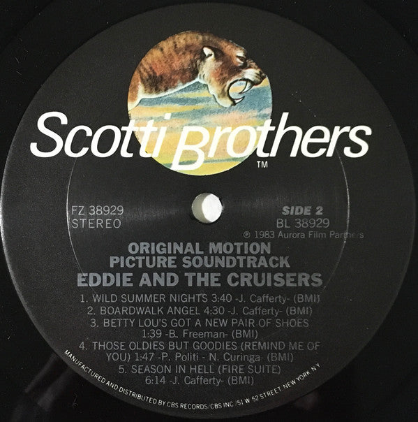 John Cafferty And The Beaver Brown Band : Eddie And The Cruisers (Original Motion Picture Soundtrack) (LP, Album, Car)
