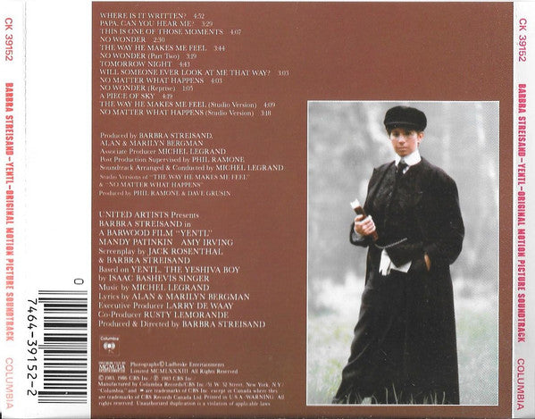 Barbra Streisand : Yentl - Original Motion Picture Soundtrack (CD, Album, RE)