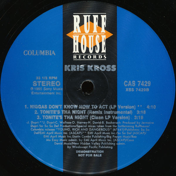 Kris Kross : Tonite's Tha Night (12", Promo)