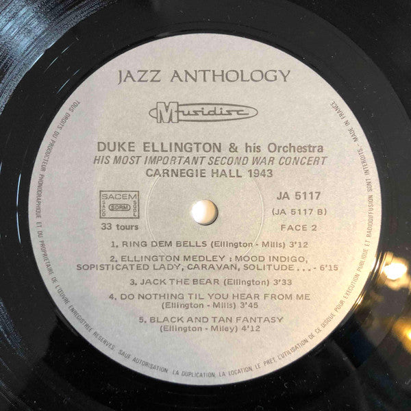 Duke Ellington And His Orchestra : His Most Important Second War Concert: Carnegie Hall 1943 (LP, Album)