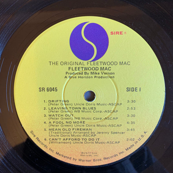 Fleetwood Mac : The Original Fleetwood Mac (LP, Album, RE, Win)