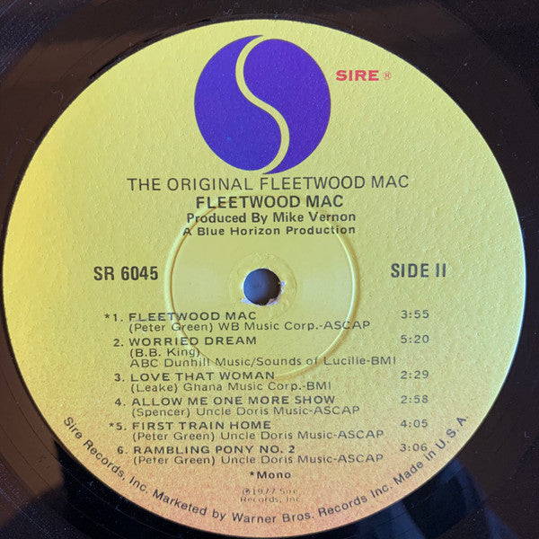 Fleetwood Mac : The Original Fleetwood Mac (LP, Album, RE, Win)