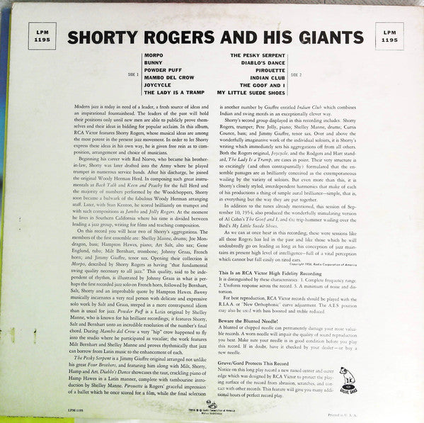 Shorty Rogers And His Giants : Shorty Rogers And His Giants (LP, Album, Mono)