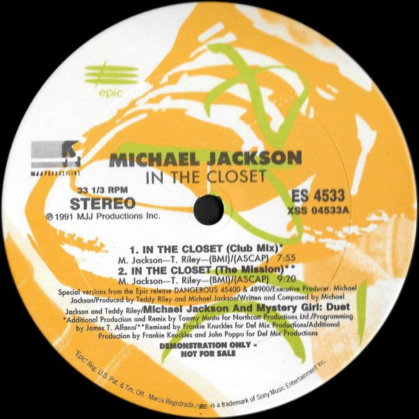 Michael Jackson : In The Closet (2x12", Maxi, M/Print, Promo)