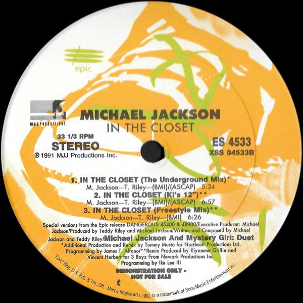 Michael Jackson : In The Closet (2x12", Maxi, M/Print, Promo)