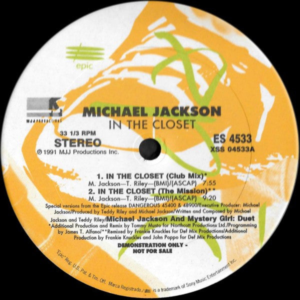 Michael Jackson : In The Closet (2x12", Maxi, M/Print, Promo)