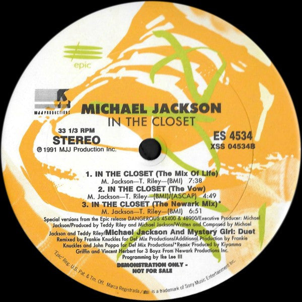 Michael Jackson : In The Closet (2x12", Maxi, M/Print, Promo)