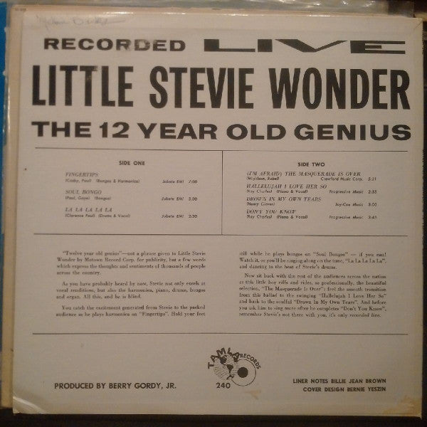 Stevie Wonder : The 12 Year Old Genius - Recorded Live (LP, Album, Mono, Roc)