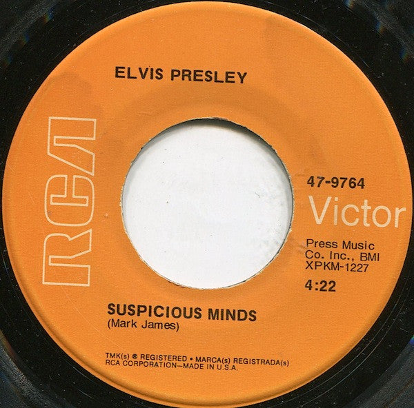 Elvis Presley : Suspicious Minds  (7", Hol)