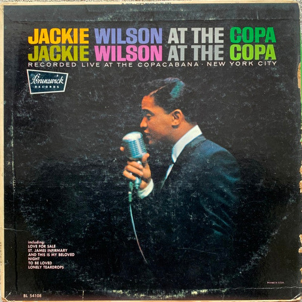 Jackie Wilson : Jackie Wilson At The Copa (LP, Album, Mono, RP, Glo)