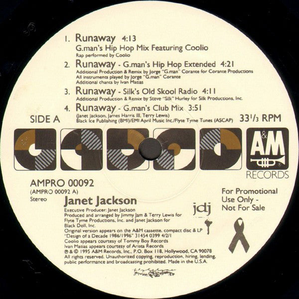 Janet Jackson : Runaway (2x12", Promo)