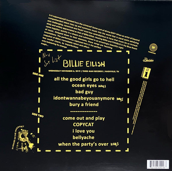 Billie Eilish : Live At Third Man Records (LP, Album, RSD, Ltd, RP, Blu)