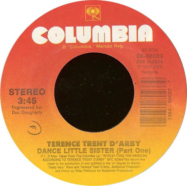 Terence Trent D'Arby : Dance Little Sister (7")
