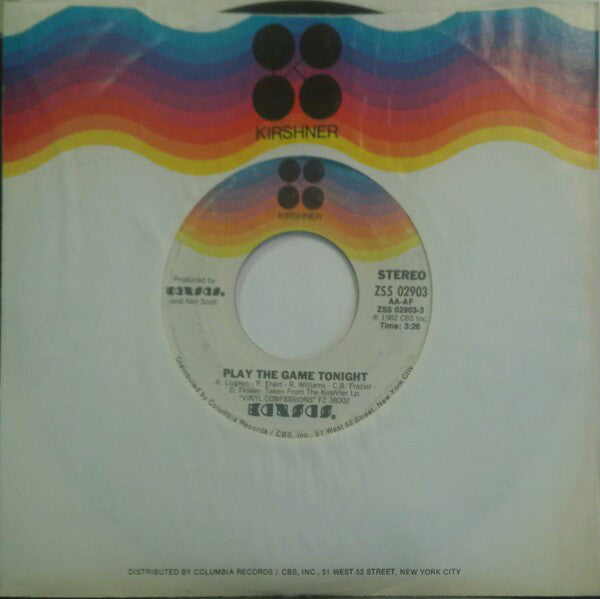 Kansas (2) : Play The Game Tonight / Play On (7", Single, Styrene, Pit)