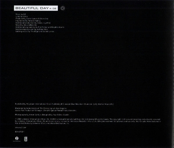U2 : Beautiful Day (CD, Single, Promo)