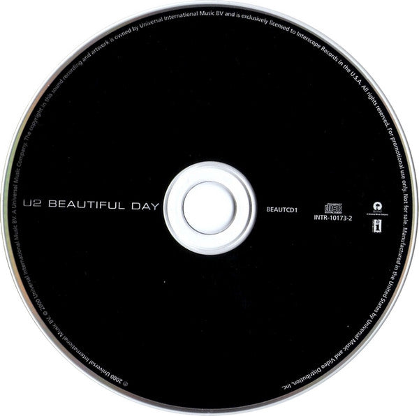 U2 : Beautiful Day (CD, Single, Promo)