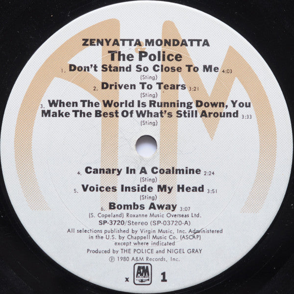 The Police : Zenyatta Mondatta (LP, Album, RE, x -)