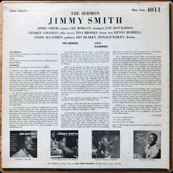 Jimmy Smith : The Sermon! (LP, Album, Mono, 1st)