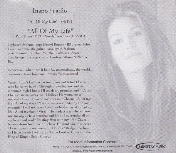 Pam Thum : Let There Be Light / All Of My Life (CD, Maxi, Promo)