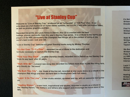 Starship (2) Featuring Mickey Thomas : Live At Stanley Cup (CD-ROM, Album, Enh)