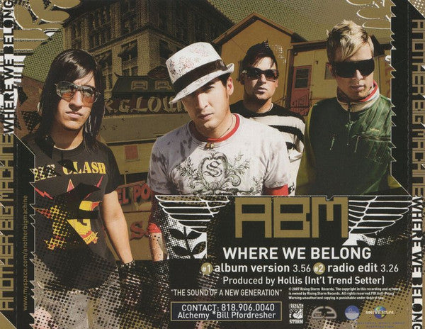 ABM* : Where We Belong (CD, Promo)